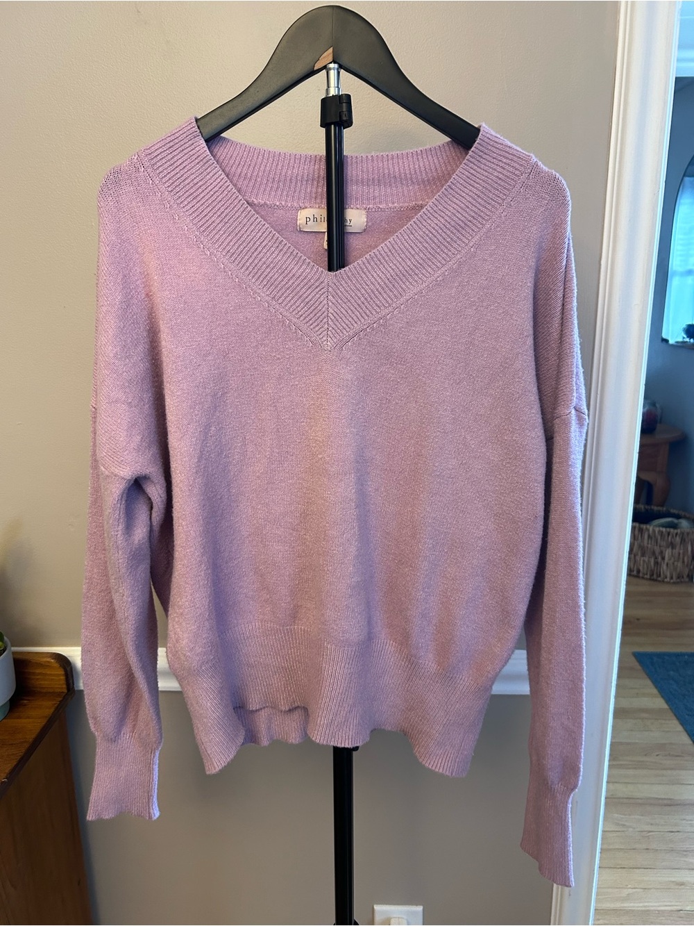 Philosophy Soft Lavender V-Neck Sweater
